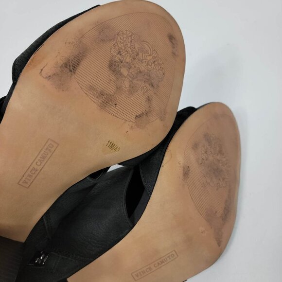 Vince Camuto  Black Leather Sandals  #136  Size 11M/43 - Picture 6 of 12